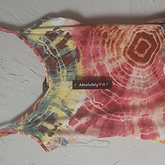 Multi color midi dress. Adjustable strap. New with tags - Picture 2 of 4